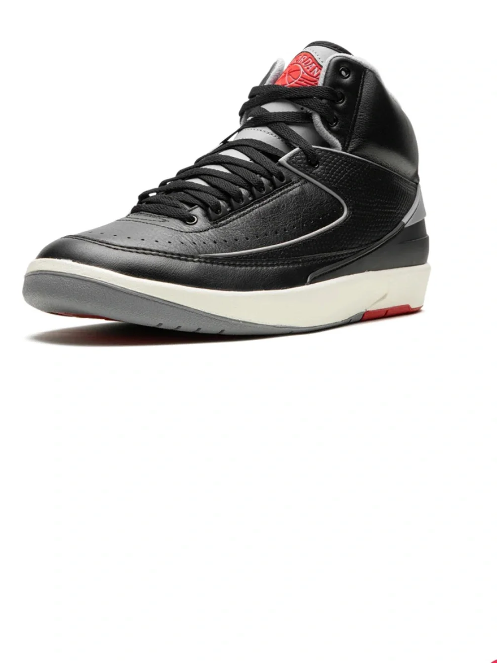 Nike Air Jordan Kids 2 Retro GS Black/Cement Grey/Red DQ8562-001 Sneakers/ 4.5Y